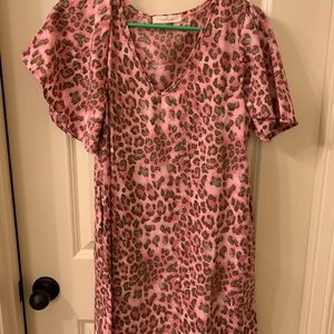 Pink/Leopard shift dress